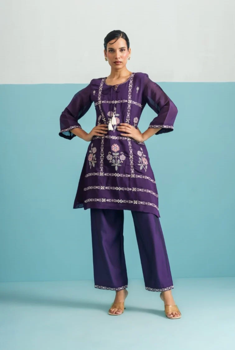 Parikrama Orchid embroidery co-ord set - Image 20
