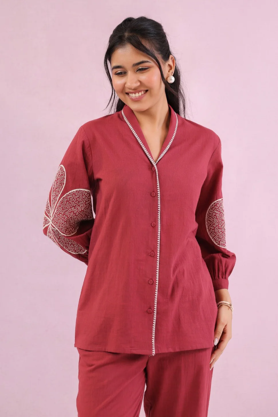 Raftar Rouge embroidery cotton co-ord set - Image 2
