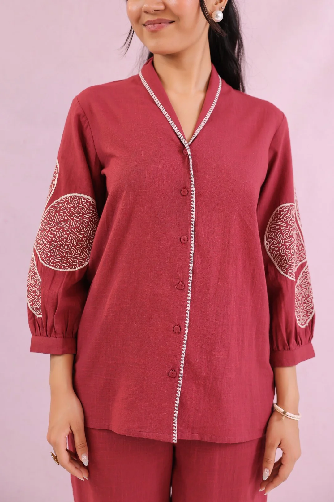 Raftar Rouge embroidery cotton co-ord set - Image 5