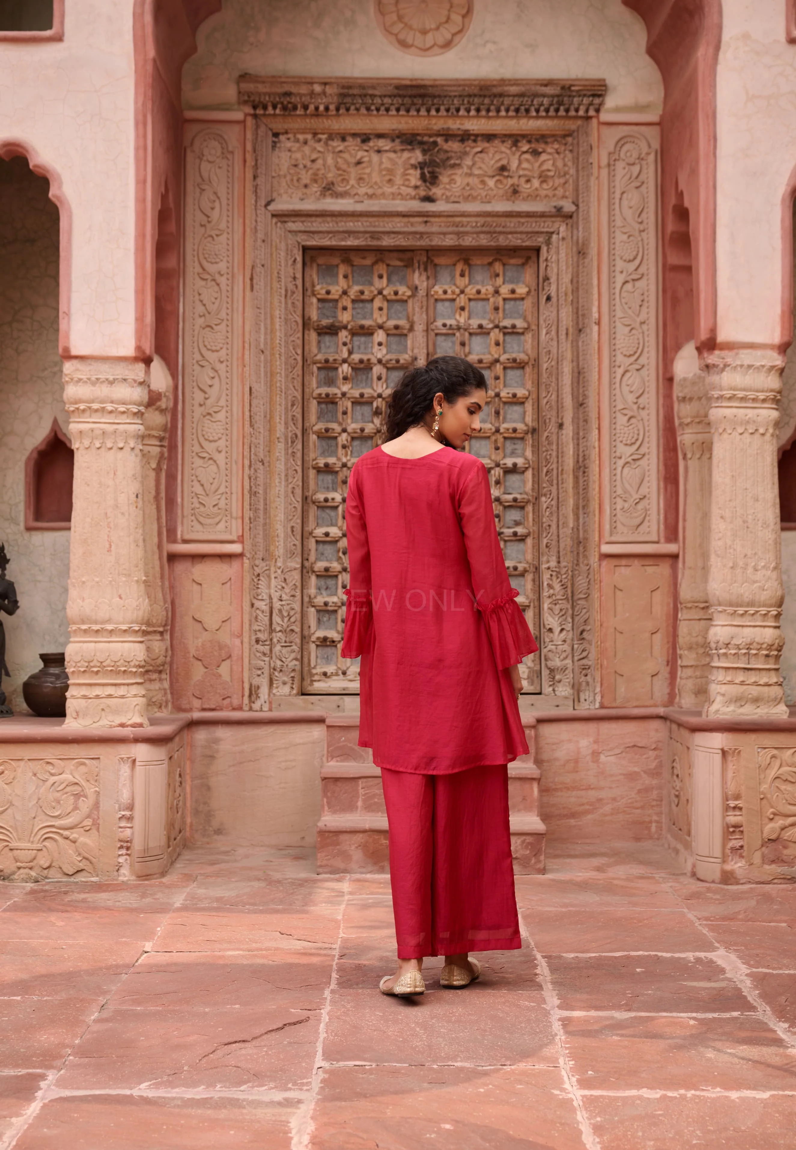 Gaurisha cardinal mul chanderi  embroidery premium suit set - Image 3