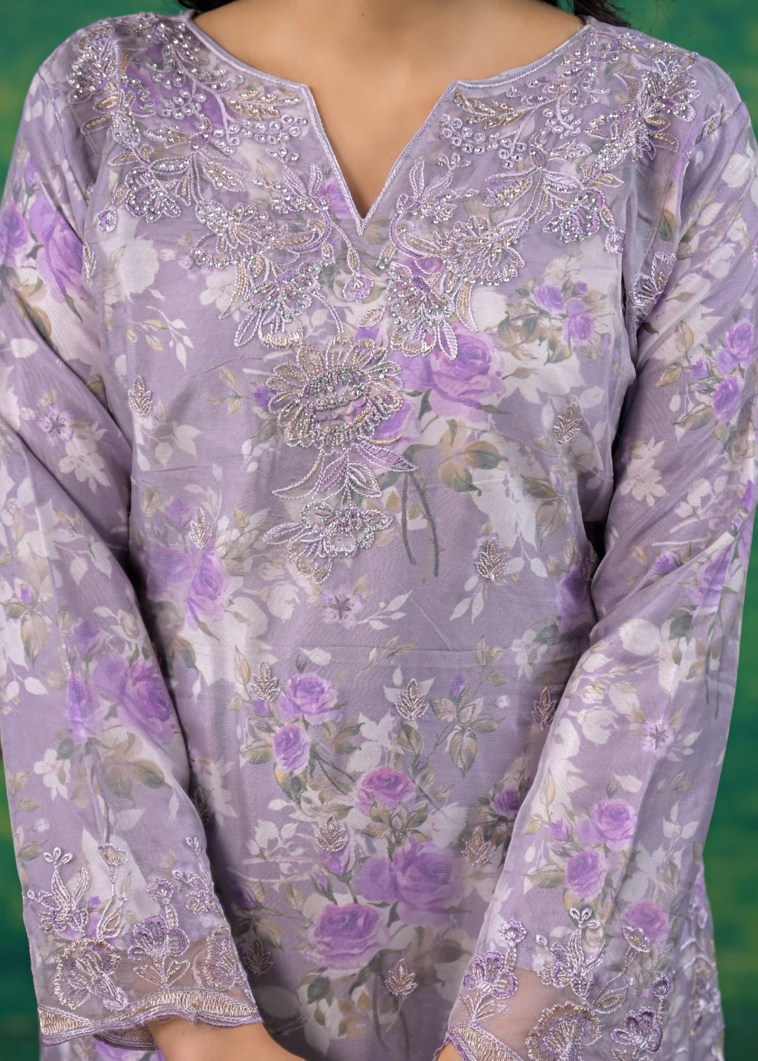 Mayuri Lily Printed Work Suit Set - Image 7