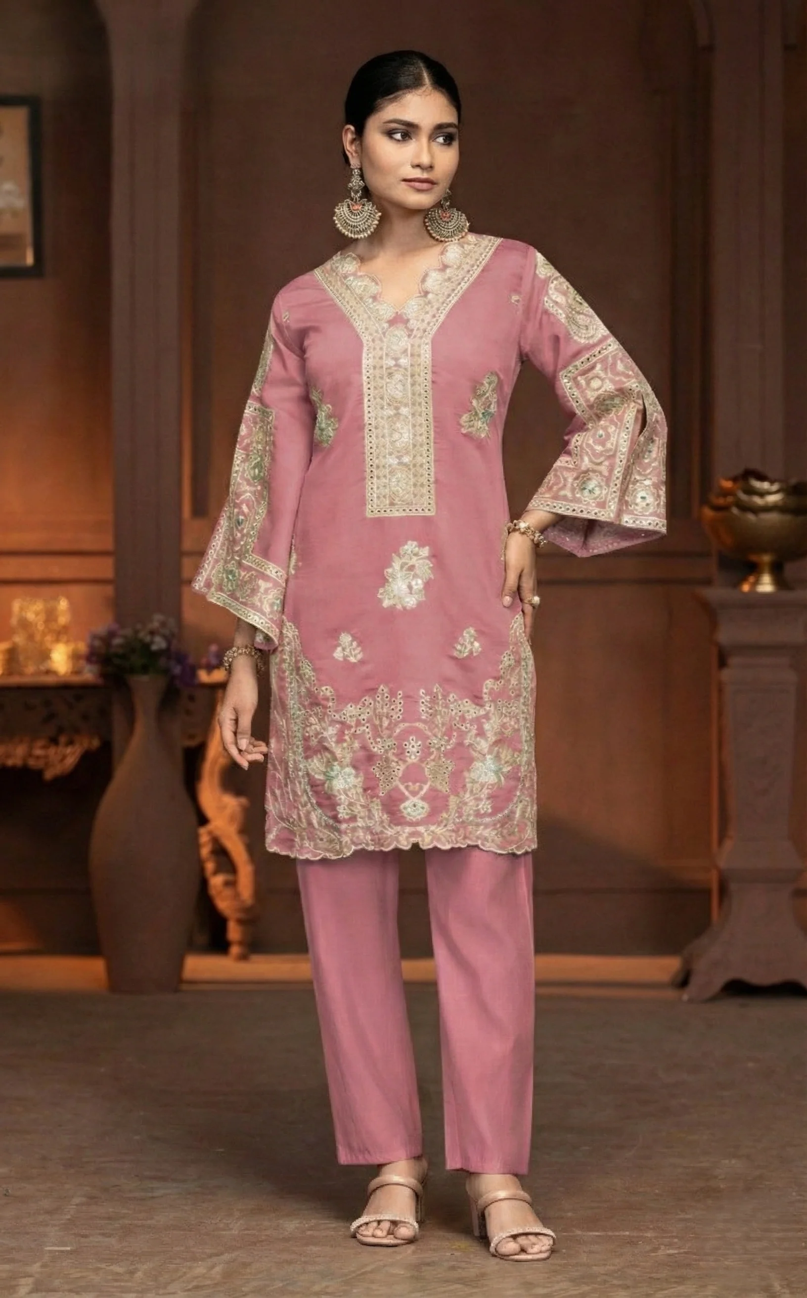 Mayuri Rouge embroidery co-ord set - Image 3