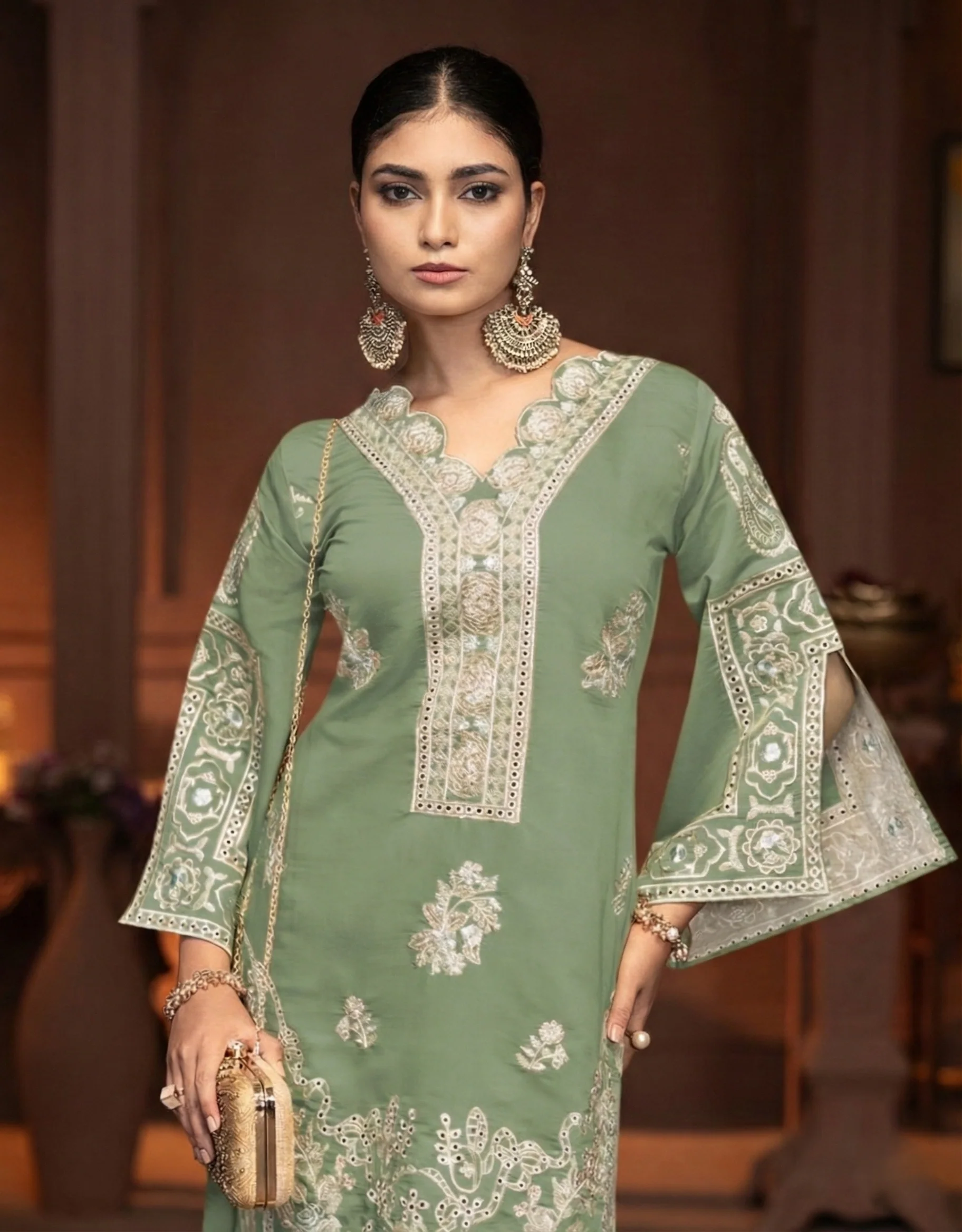 Mayuri moss embroidery co-ord set - Image 2