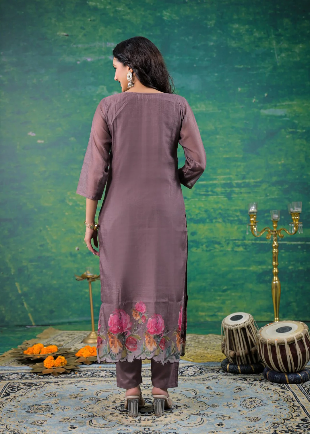 Vadehi Wenge Embroidered Suit Set - Image 3