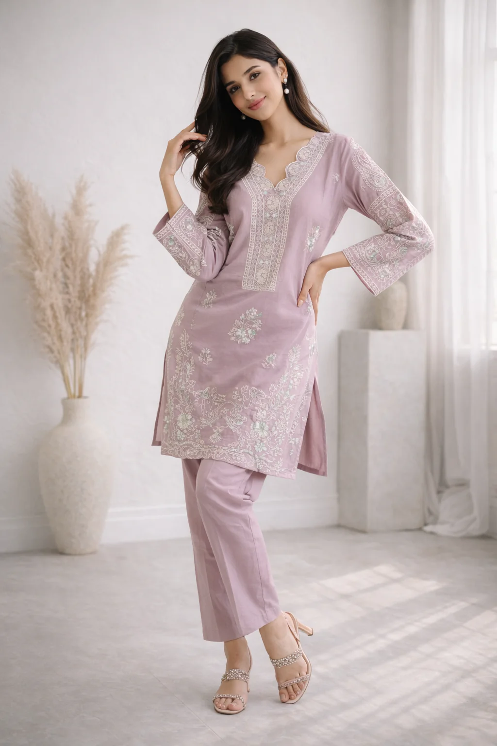 Mayuri Heather embroidery co-ord set - Image 4