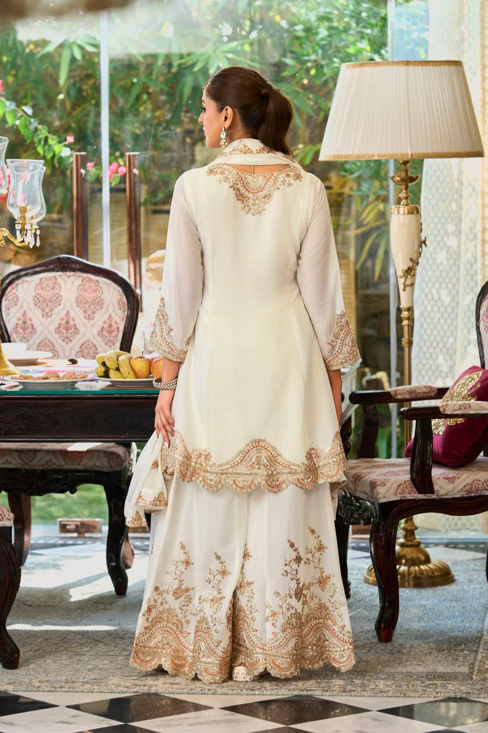 Roshandan pearl full work gharara set - Image 3