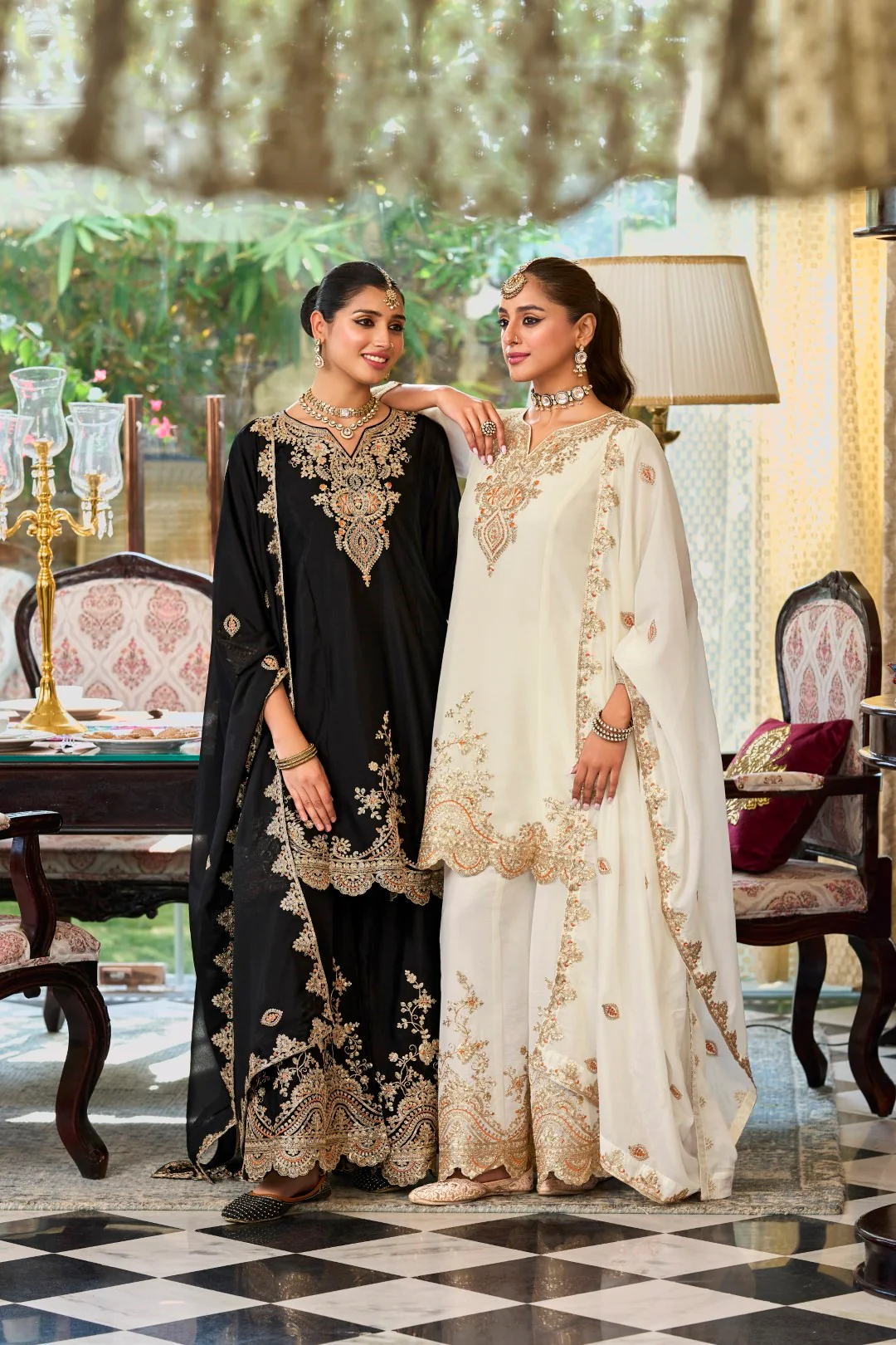 Roshandan pearl full work gharara set - Image 6