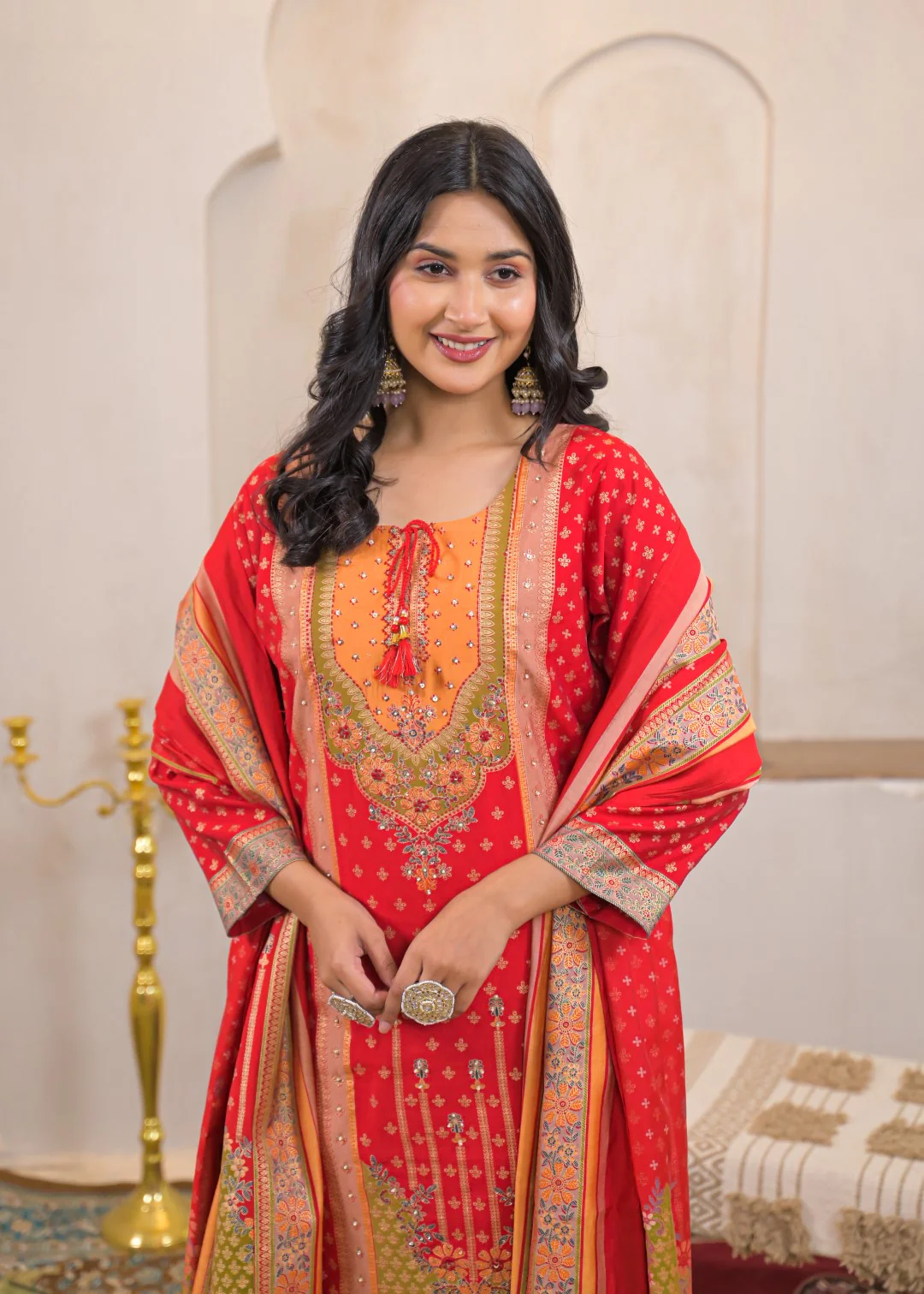 Shanti Crimson Work Suit Set - Image 2