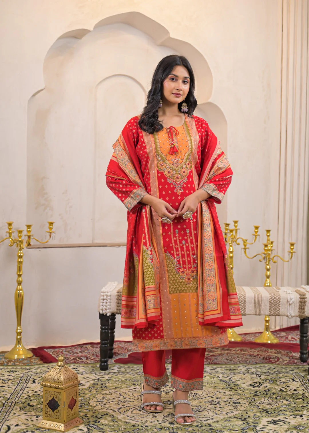 Shanti Crimson Work Suit Set - Image 4