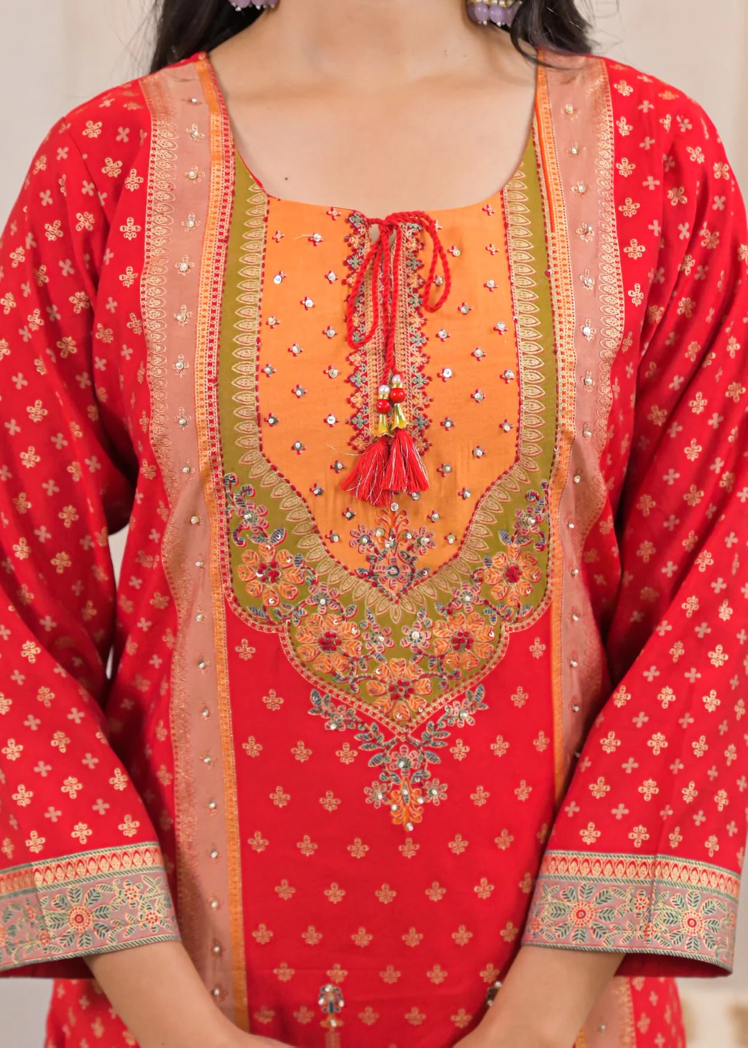 Shanti Crimson Work Suit Set - Image 5