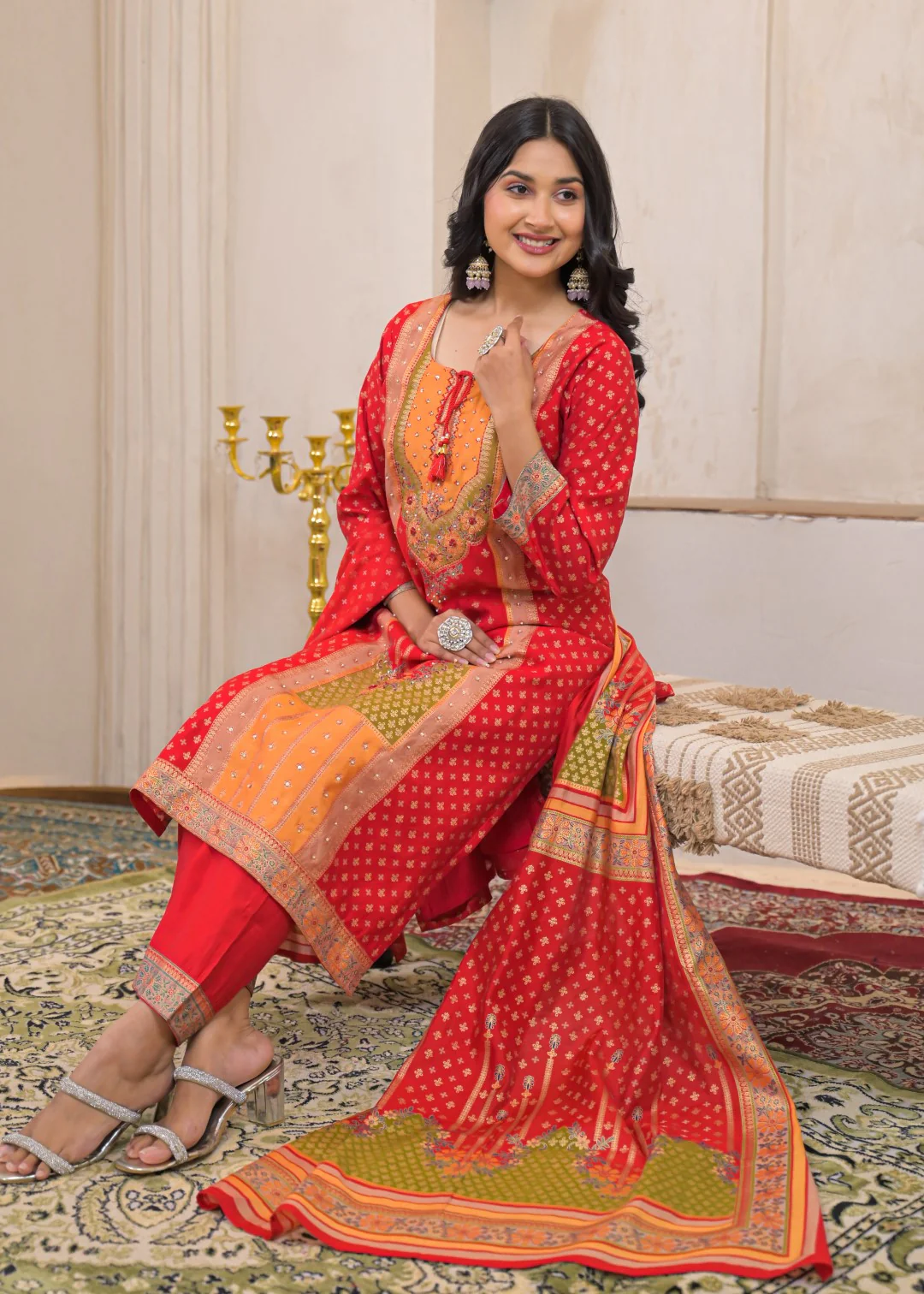 Shanti Crimson Work Suit Set - Image 6