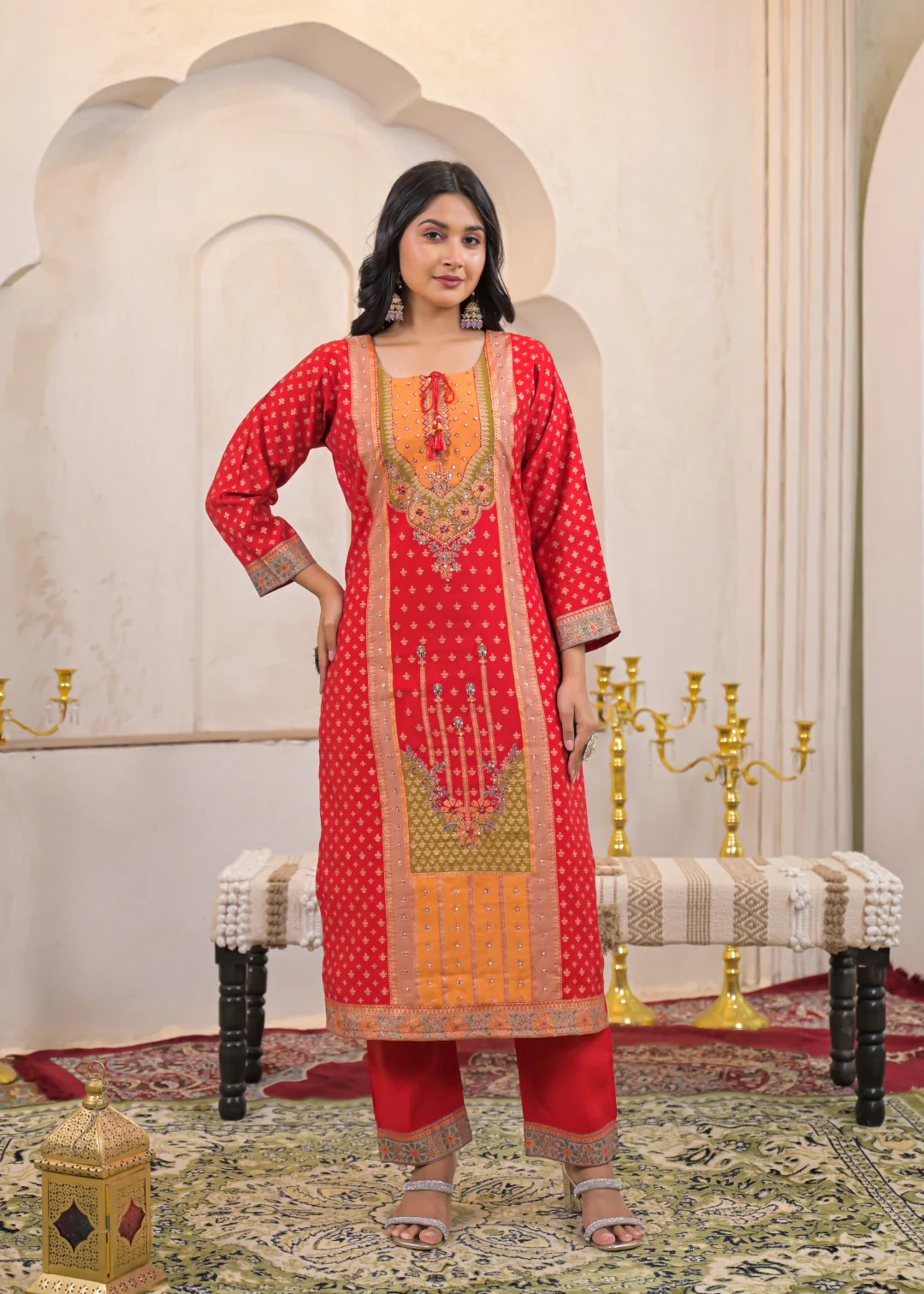 Shanti Crimson Work Suit Set - Image 7