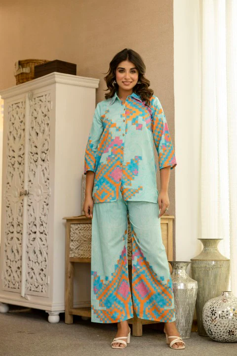Pawan Peacock Printed Cotton Co-ord Set - Image 10