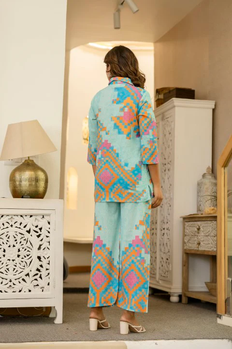 Pawan Peacock Printed Cotton Co-ord Set - Image 3