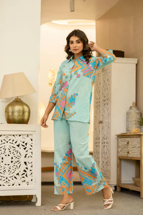 Pawan Peacock Printed Cotton Co-ord Set - Image 6