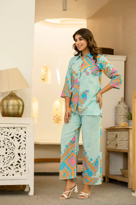Pawan Peacock Printed Cotton Co-ord Set - Image 7