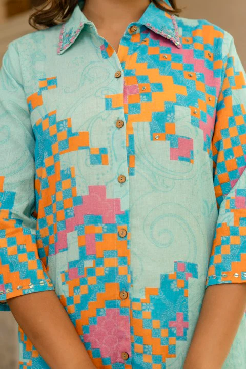 Pawan Peacock Printed Cotton Co-ord Set - Image 9