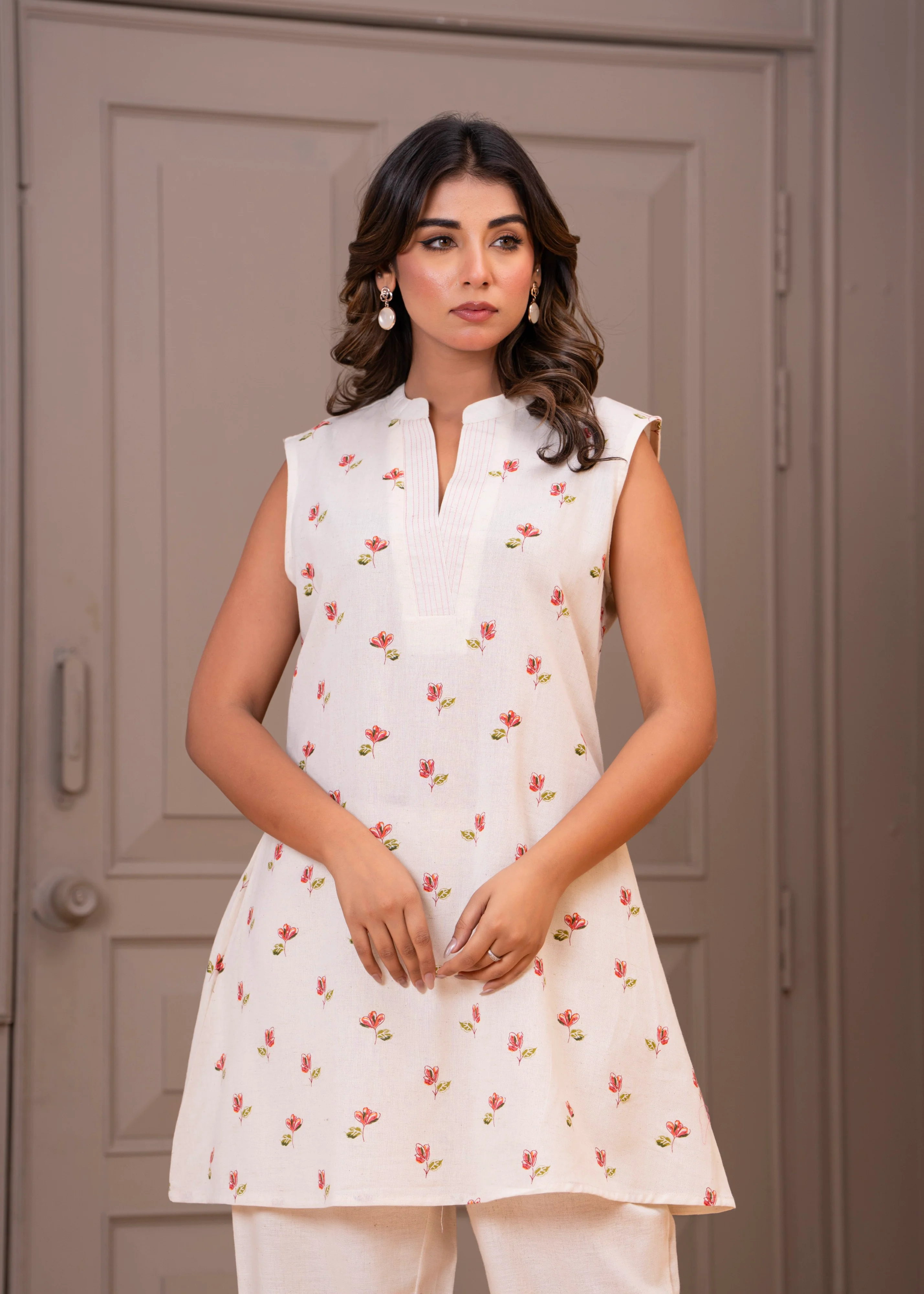 Maurya Coral Printed Co-ord Set - Image 2