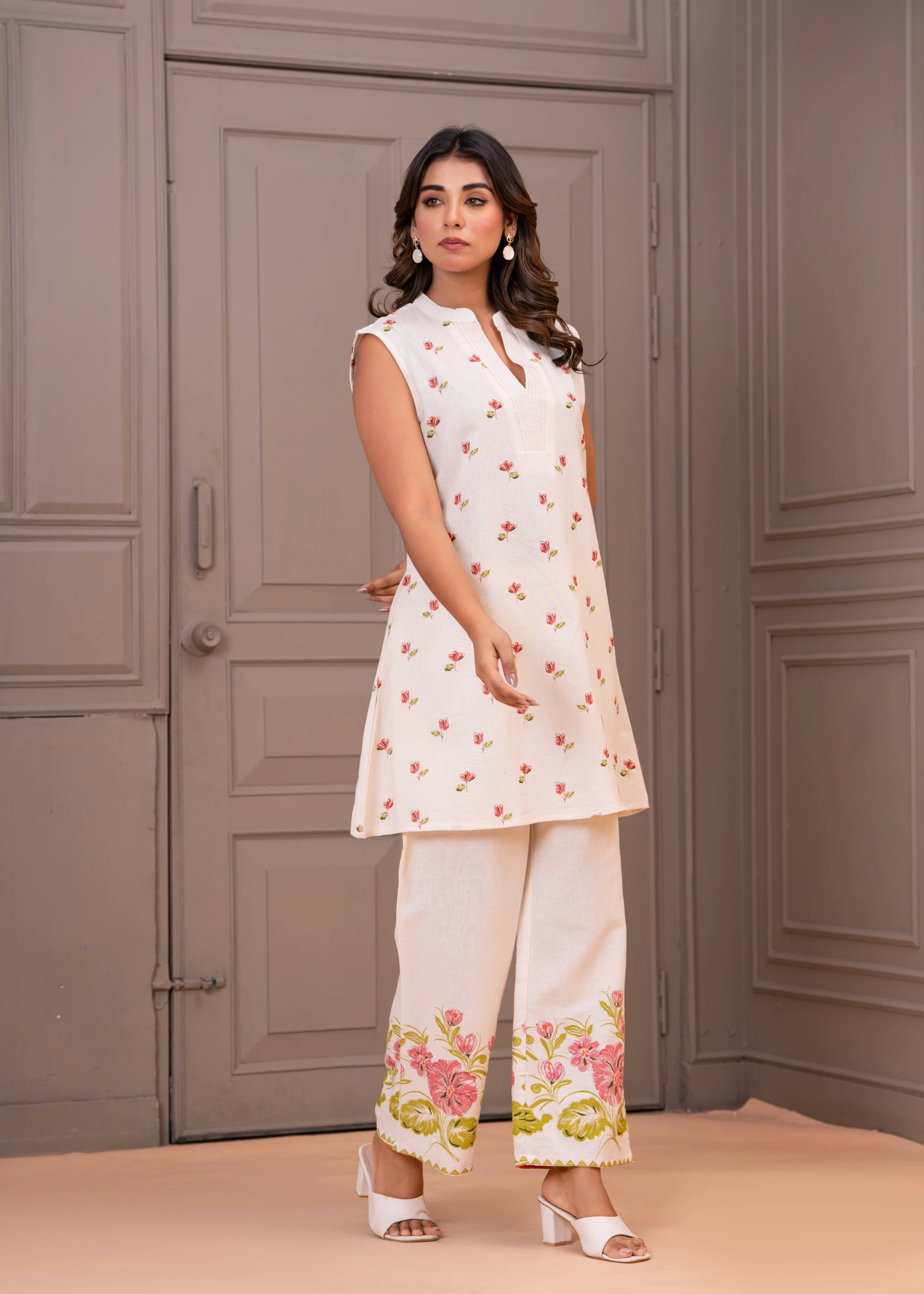 Maurya Coral Printed Co-ord Set - Image 4
