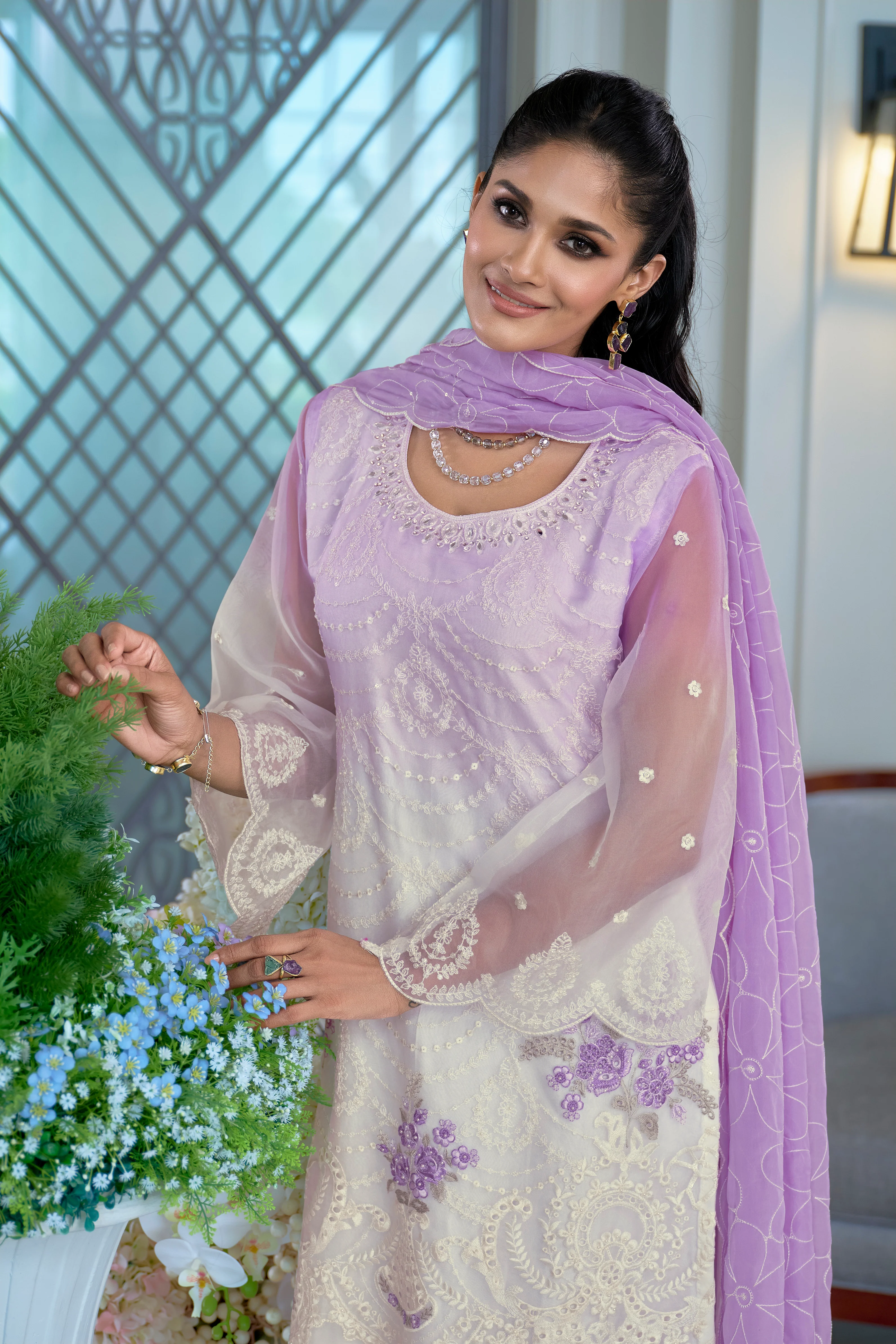 Kaynat Lavender Full Work Suit Set - Image 2