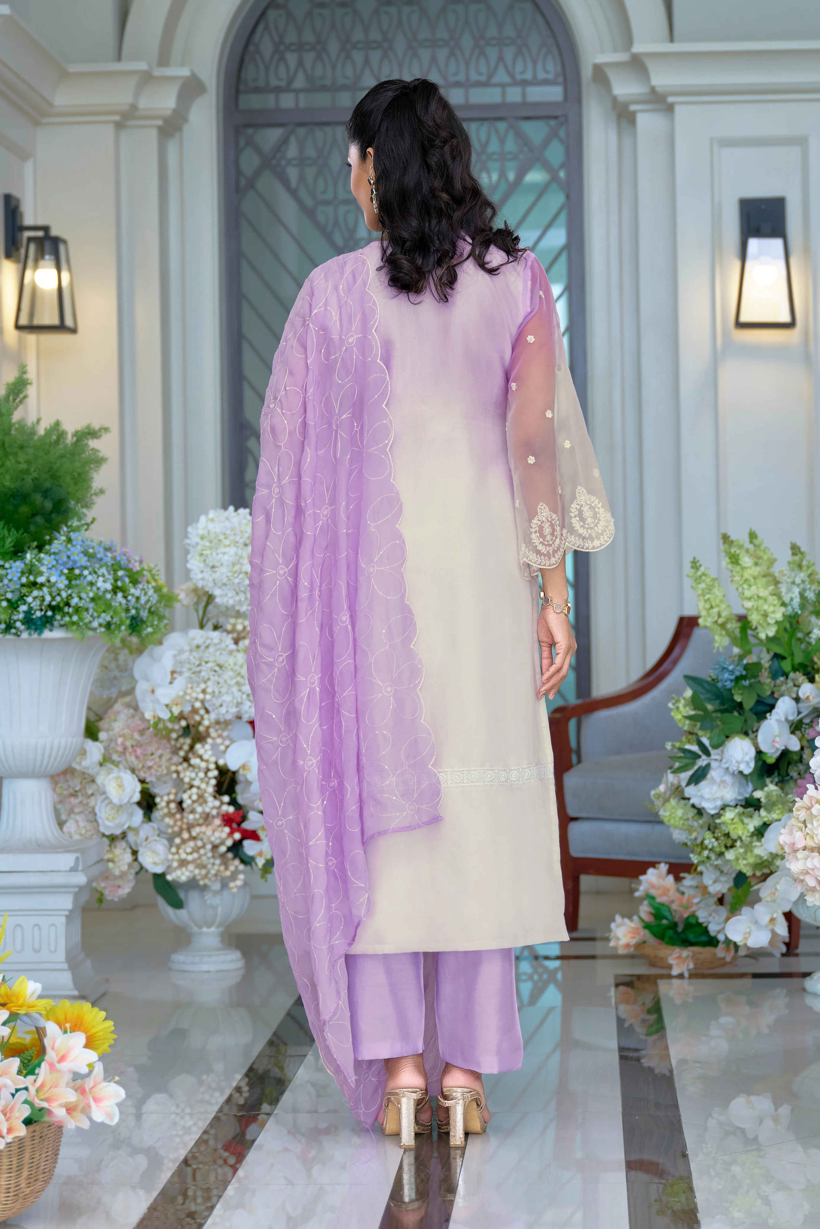 Kaynat Lavender Full Work Suit Set - Image 3