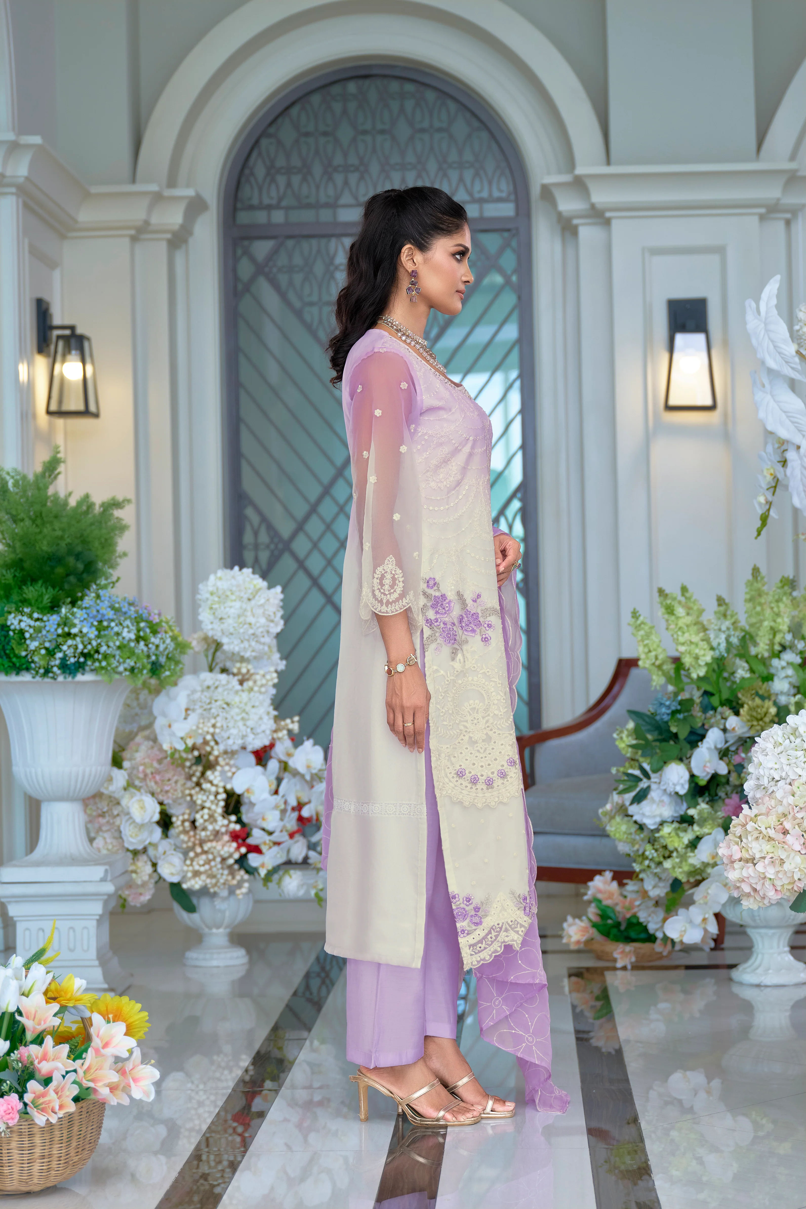 Kaynat Lavender Full Work Suit Set - Image 6