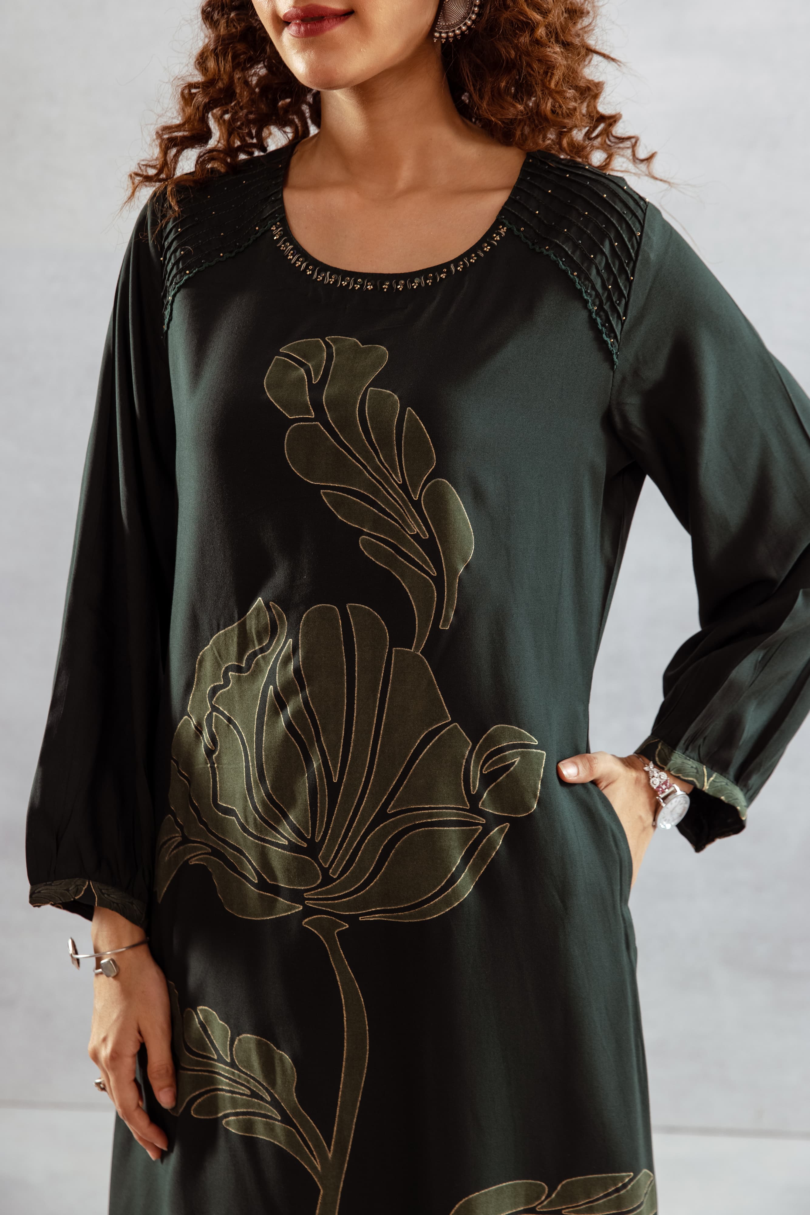 Bakul Moss Printed Kurta Pant Set - Image 8