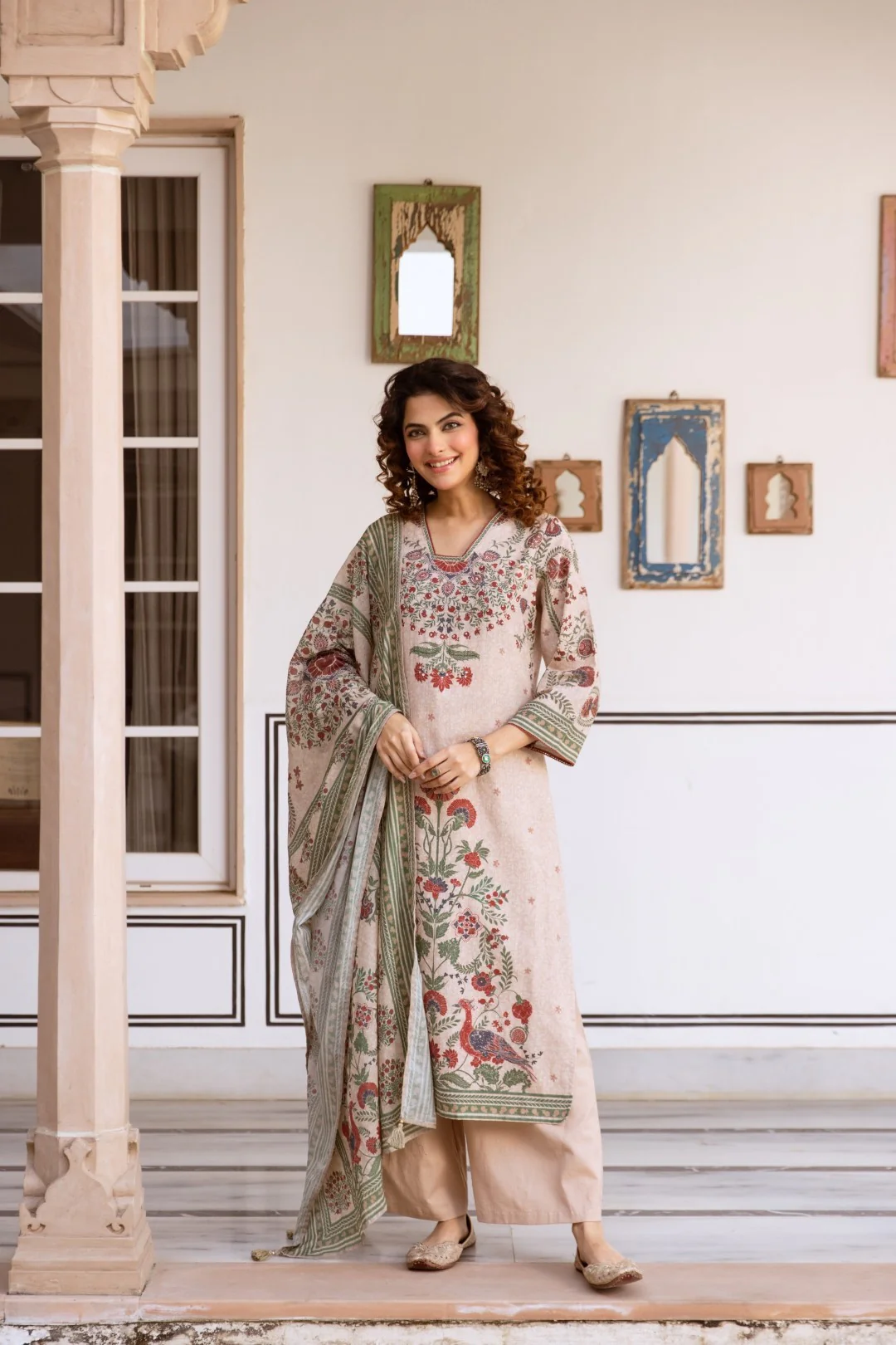 Karen oak cotton printed suit set - Image 4
