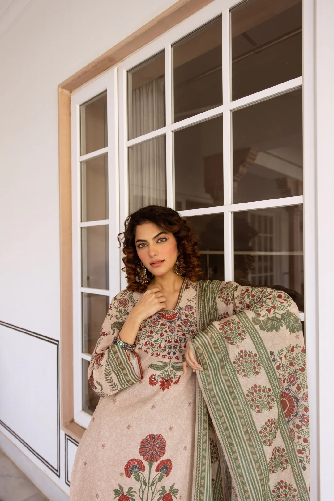 Karen oak cotton printed suit set - Image 5
