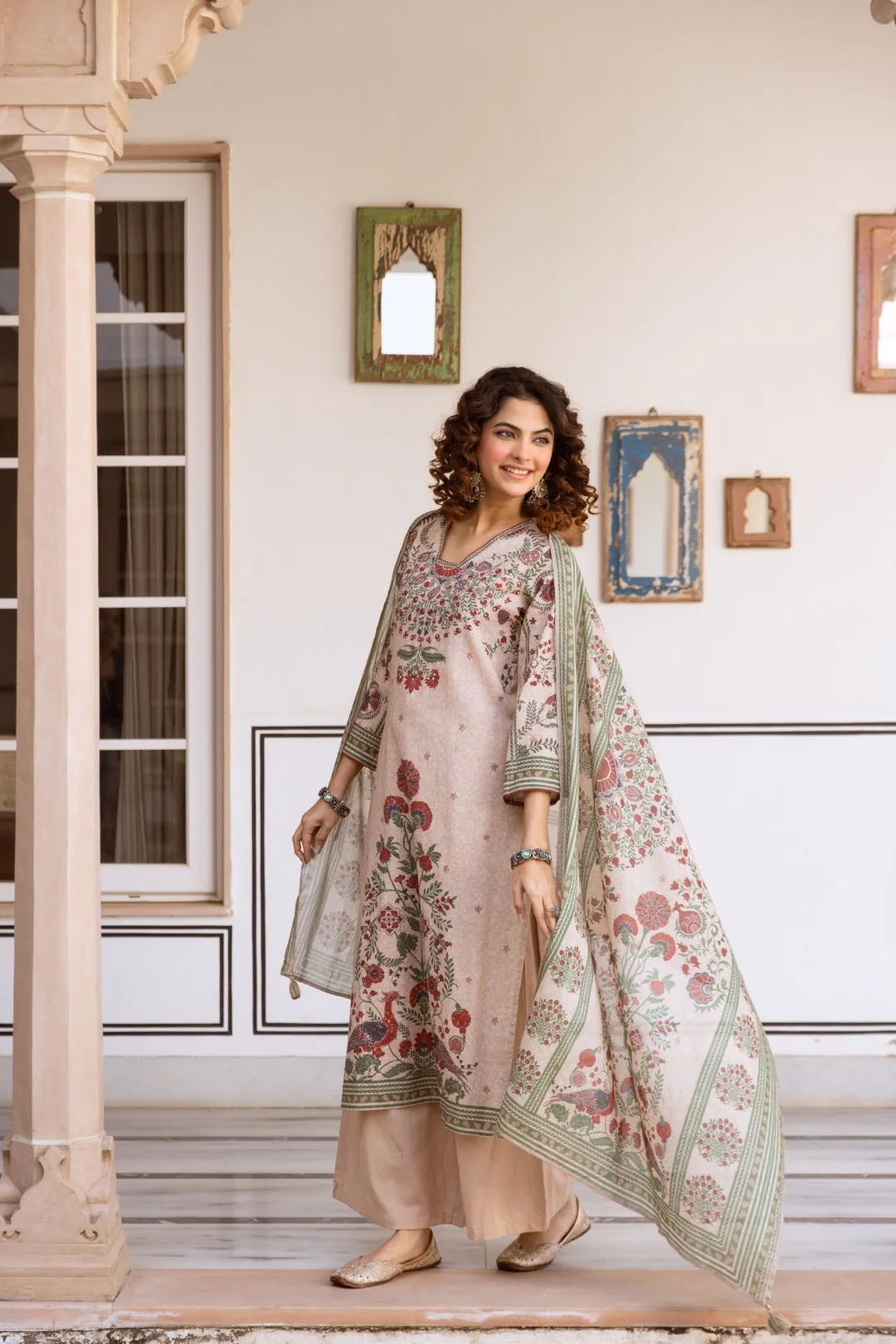 Karen oak cotton printed suit set - Image 7