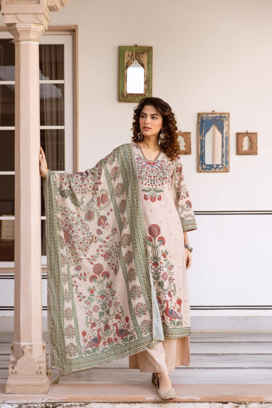 Karen oak cotton printed suit set - Image 8