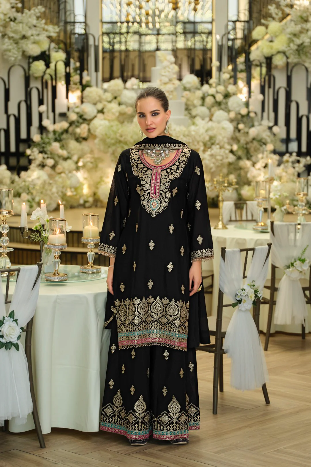 Areesa Jade Full Work Gharara Suit Set - Image 7