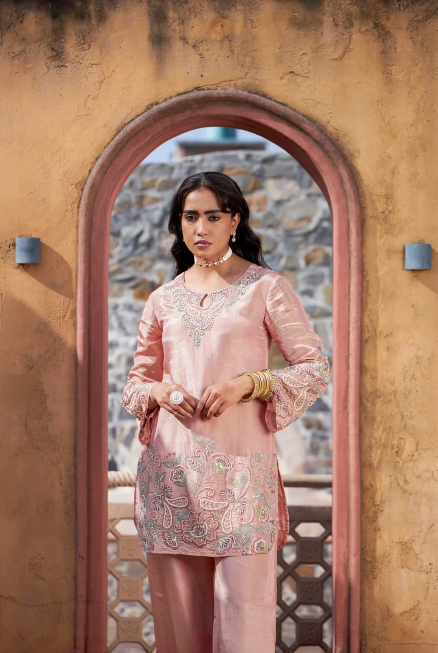 Mihika Salmon Full Work Suit Set - Image 5