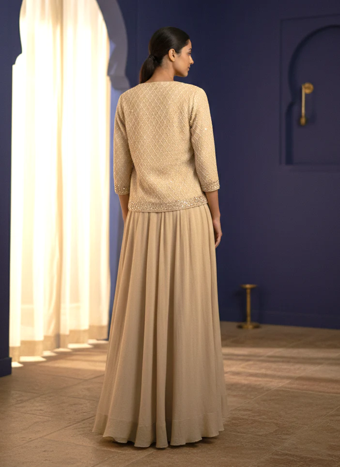 Rasā Pearl Handwork Luxury Fusion Wear Set - Image 3
