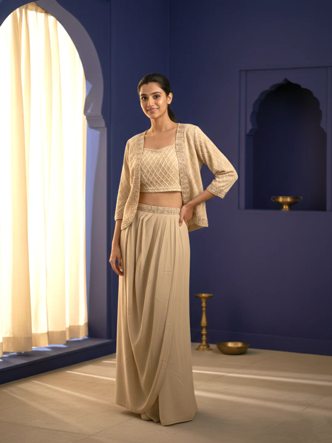 Rasā Pearl Handwork Luxury Fusion Wear Set - Image 5