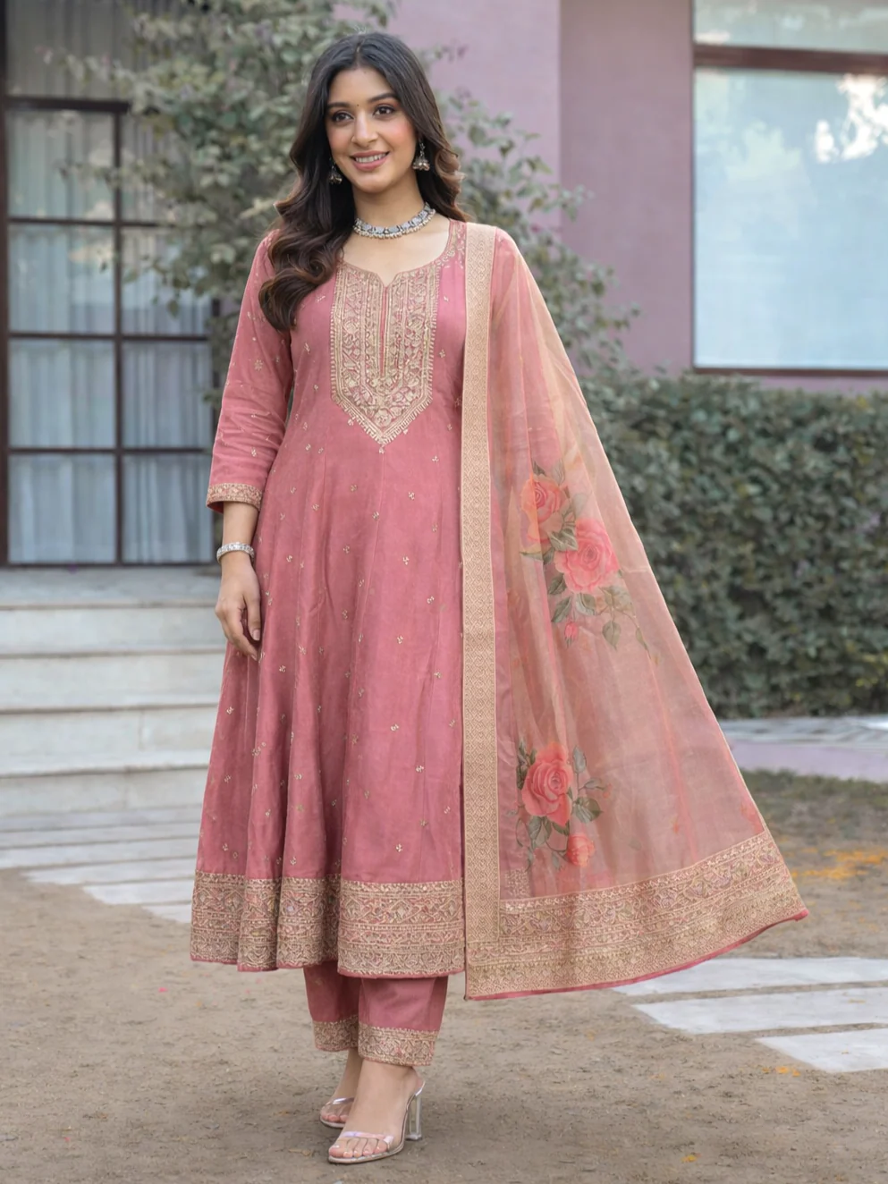 Shanti Flamingo Full Work Suit Set - Image 5