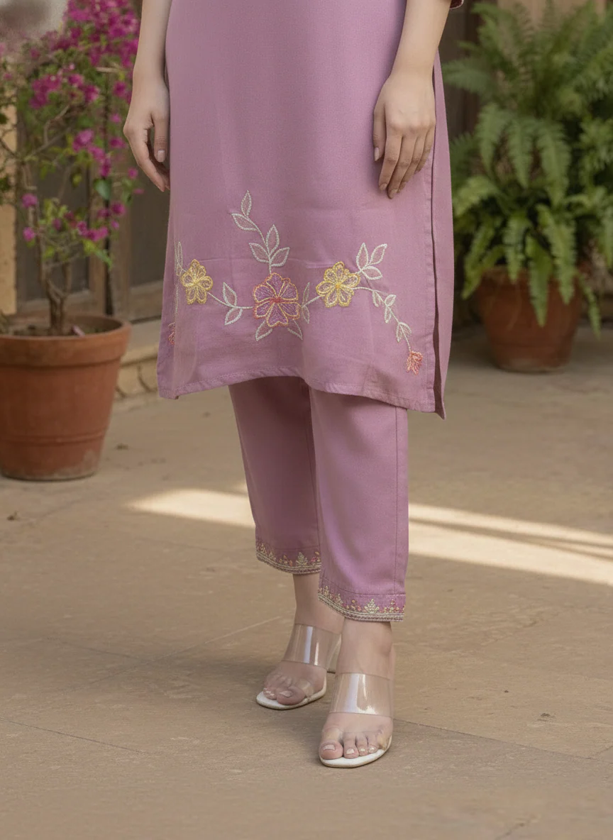 Yami Rose Embroidered Suit Set - Image 10