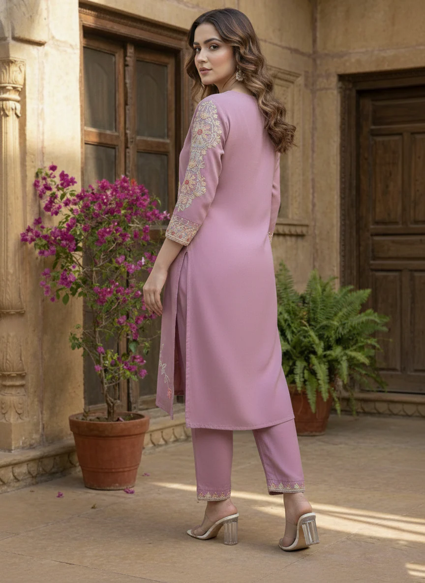Yami Rose Embroidered Suit Set - Image 11