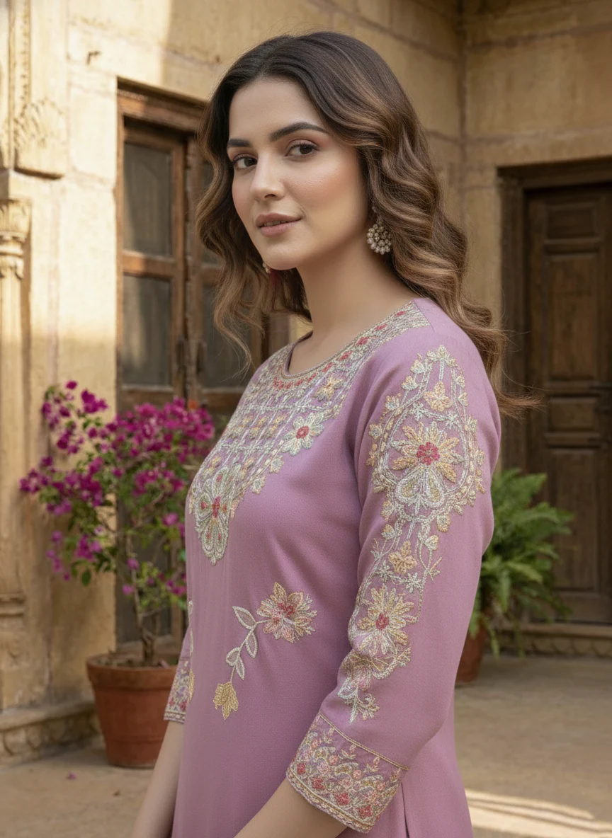 Yami Rose Embroidered Suit Set - Image 8