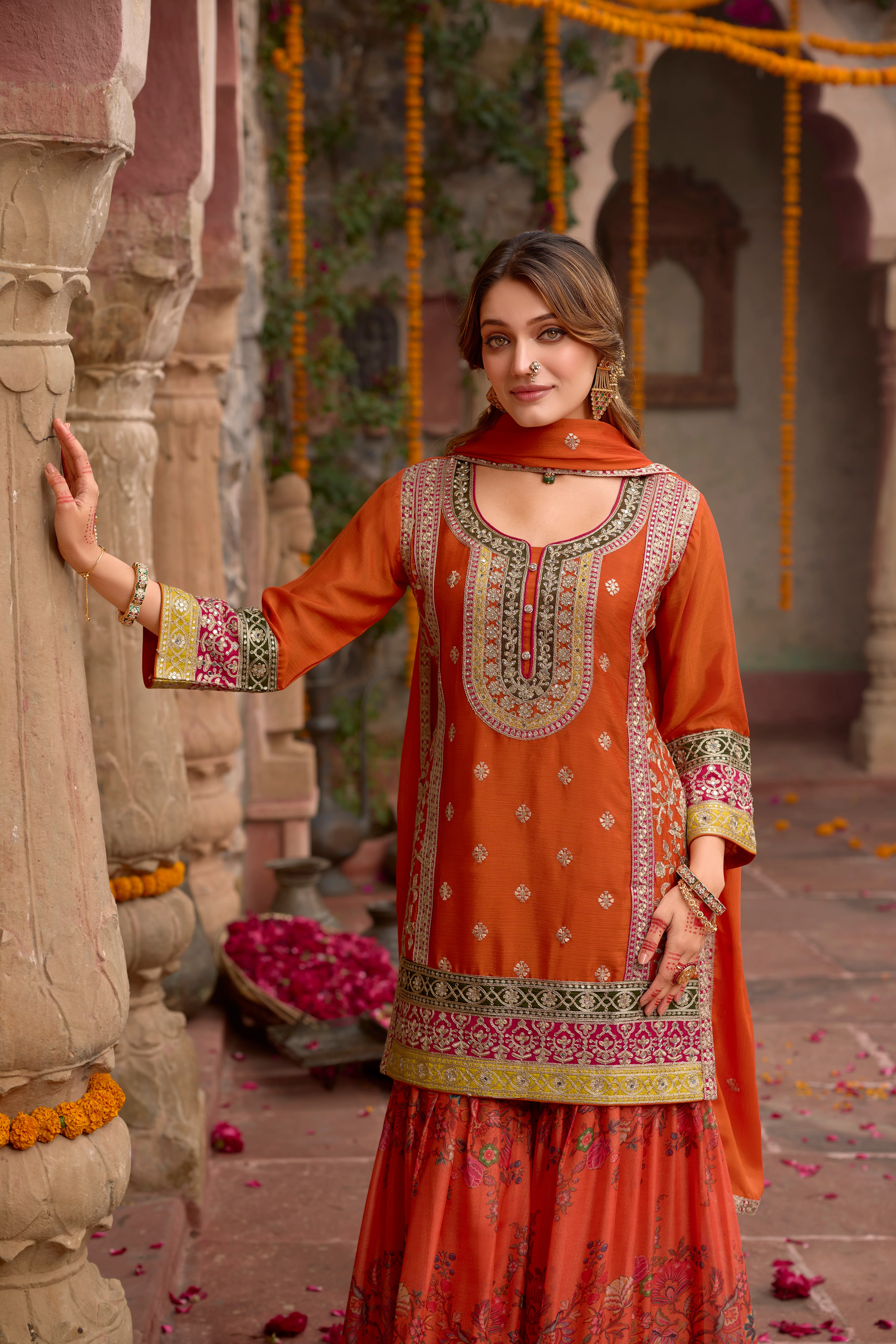 Sarang Kesari Full Work Heavy Work Premium Suit Set - Image 2