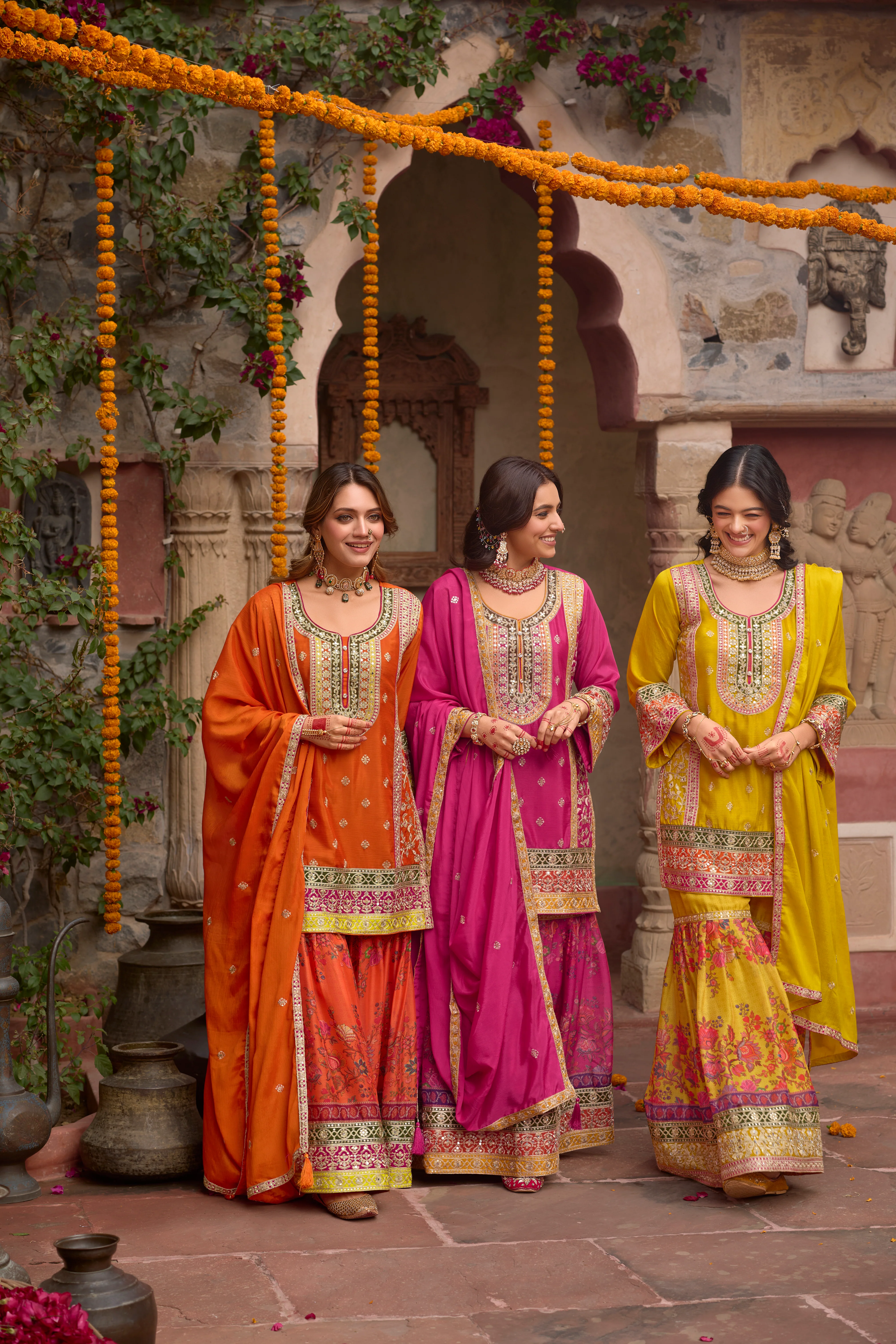 Sarang Kesari Full Work Heavy Work Premium Suit Set - Image 3