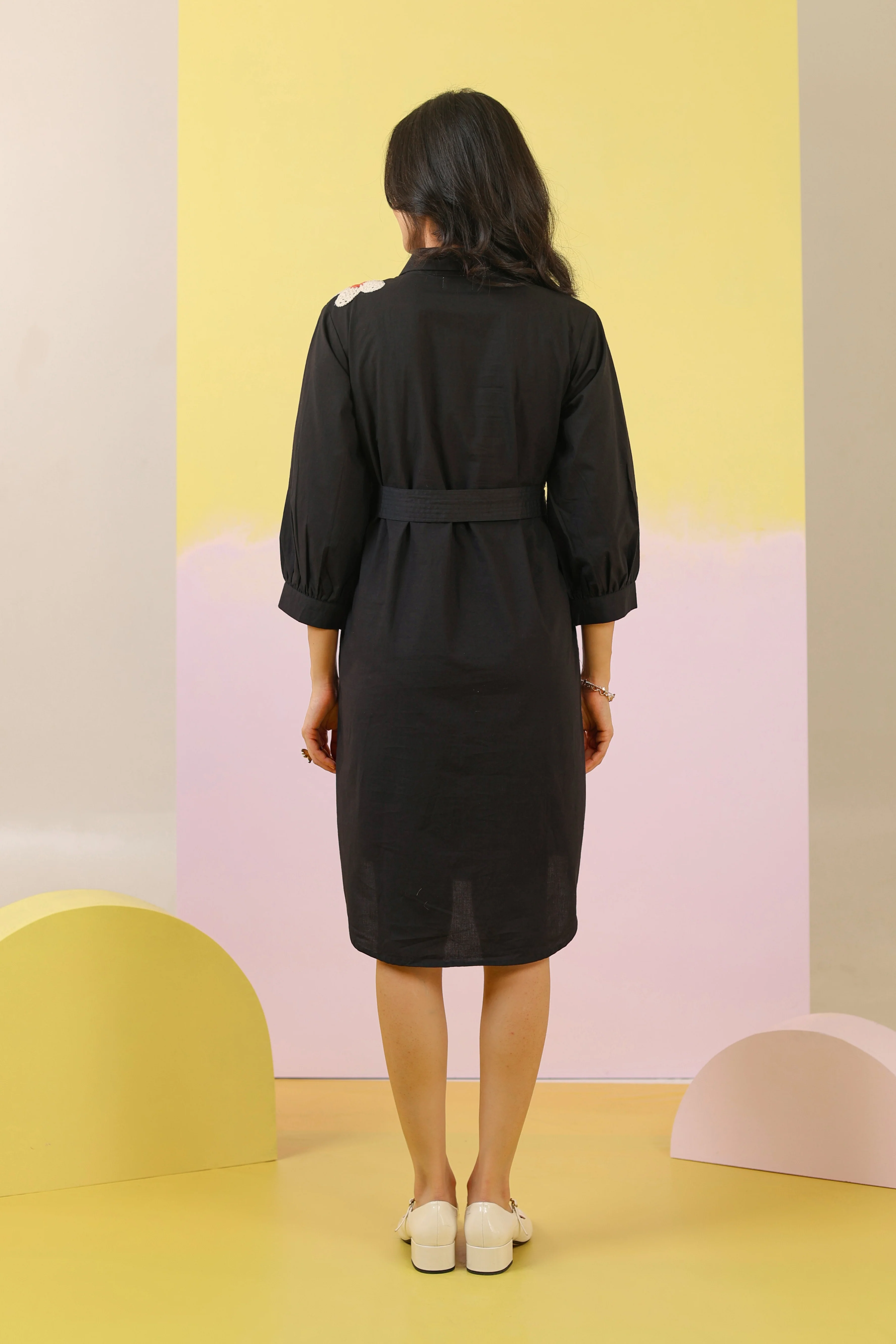 Purna Jade Crochet Cotton Dress - Image 3