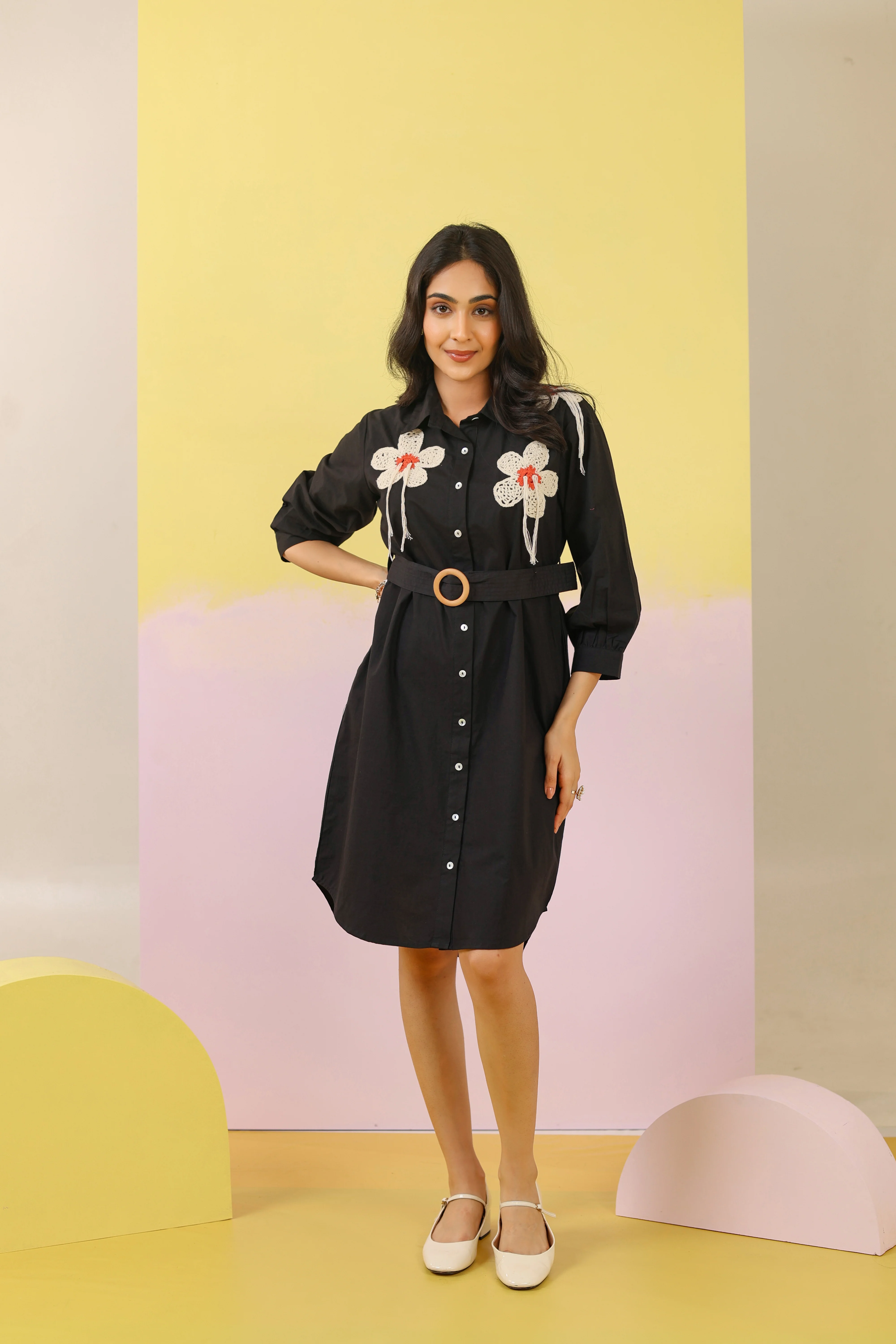 Purna Jade Crochet Cotton Dress - Image 5