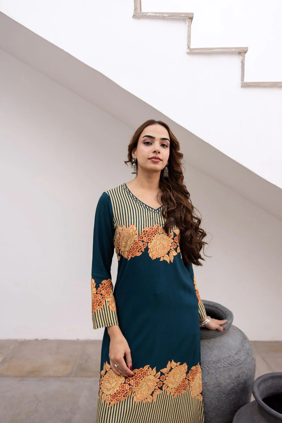 Bakul Azure Printed Kurta Pant Set - Image 2