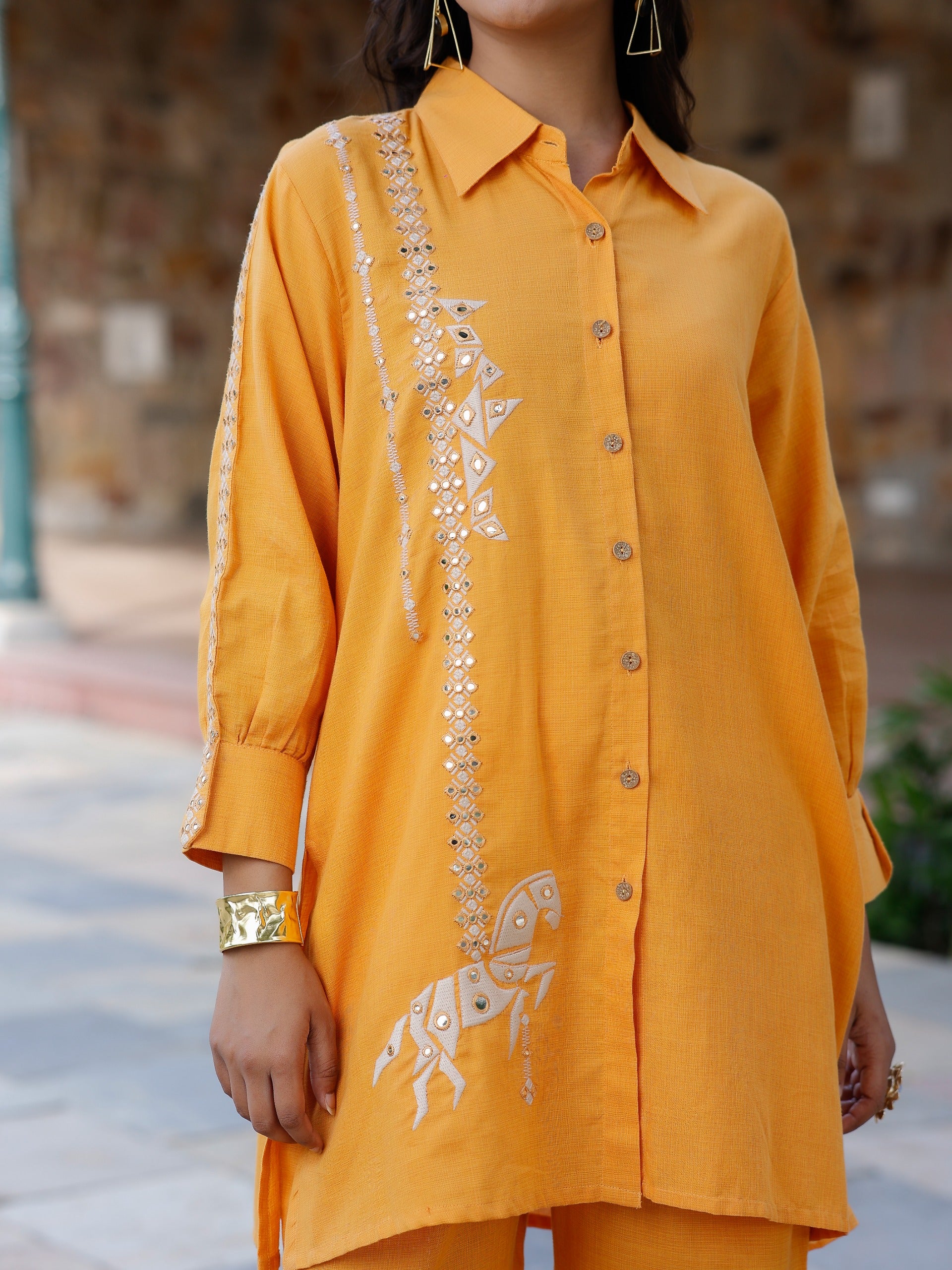 Tridhara Tangerine Cotton Co-ord Set - Image 5