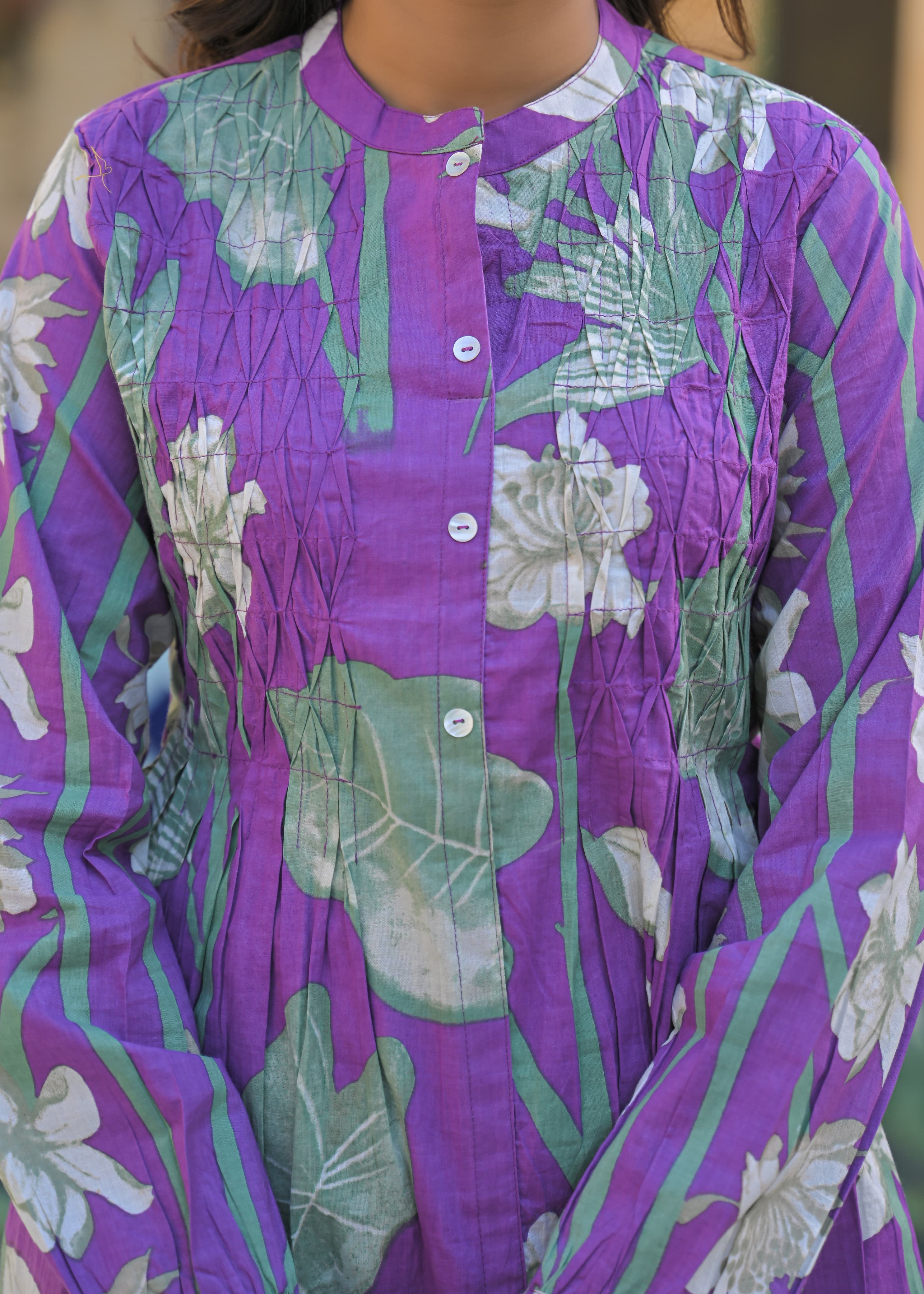 Yutika Orchid Cotton Kurta Pant Set - Image 5