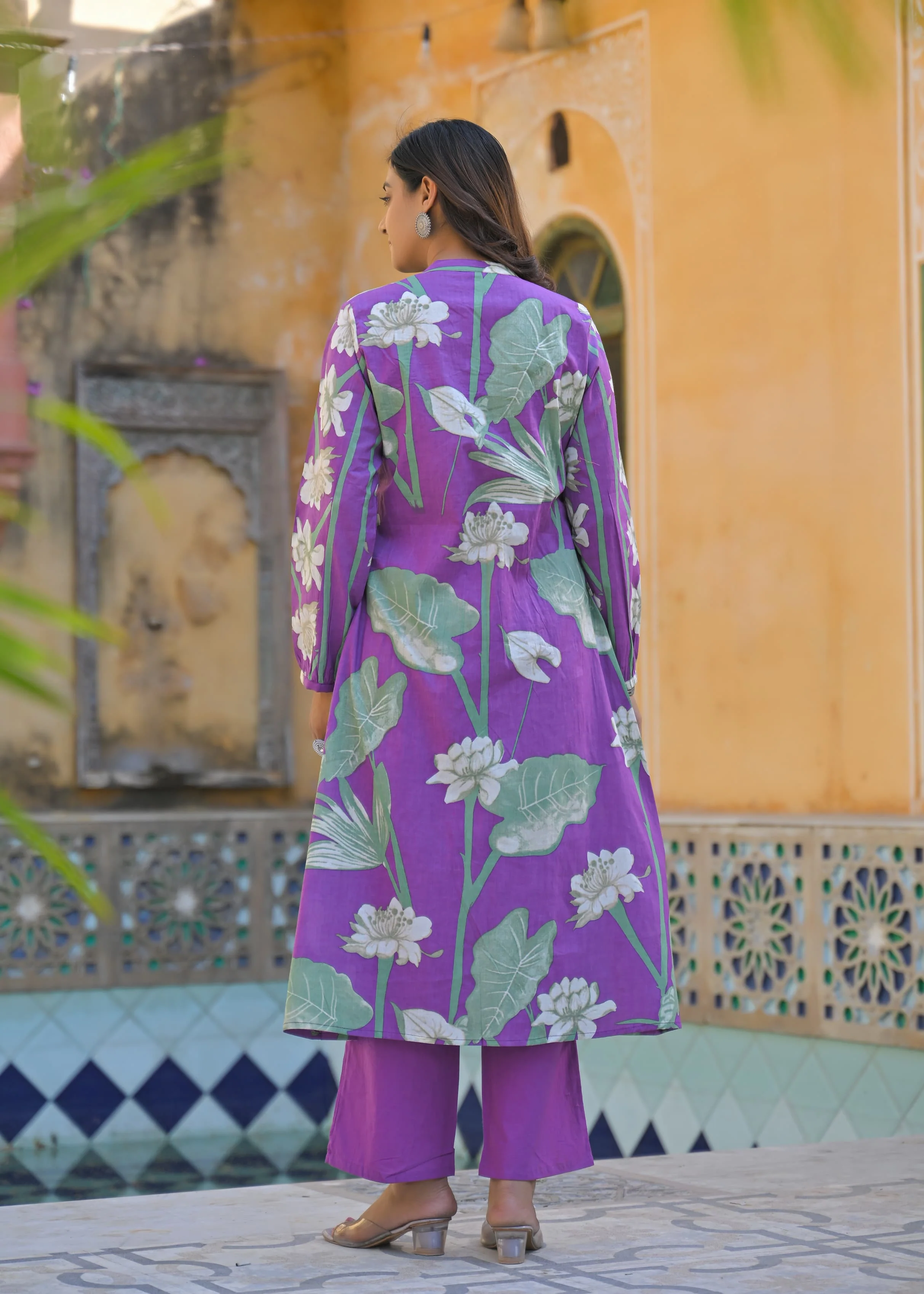 Yutika Orchid Cotton Kurta Pant Set - Image 6