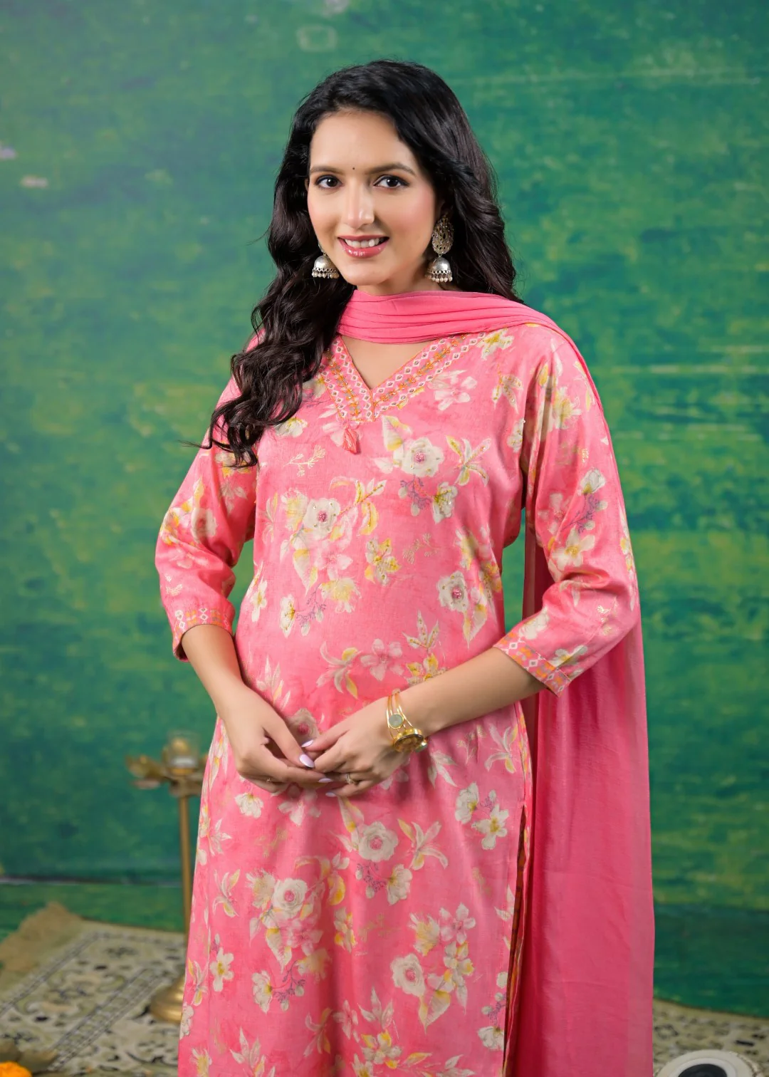 Shanti Floss Printed Work Suit Set - Image 2