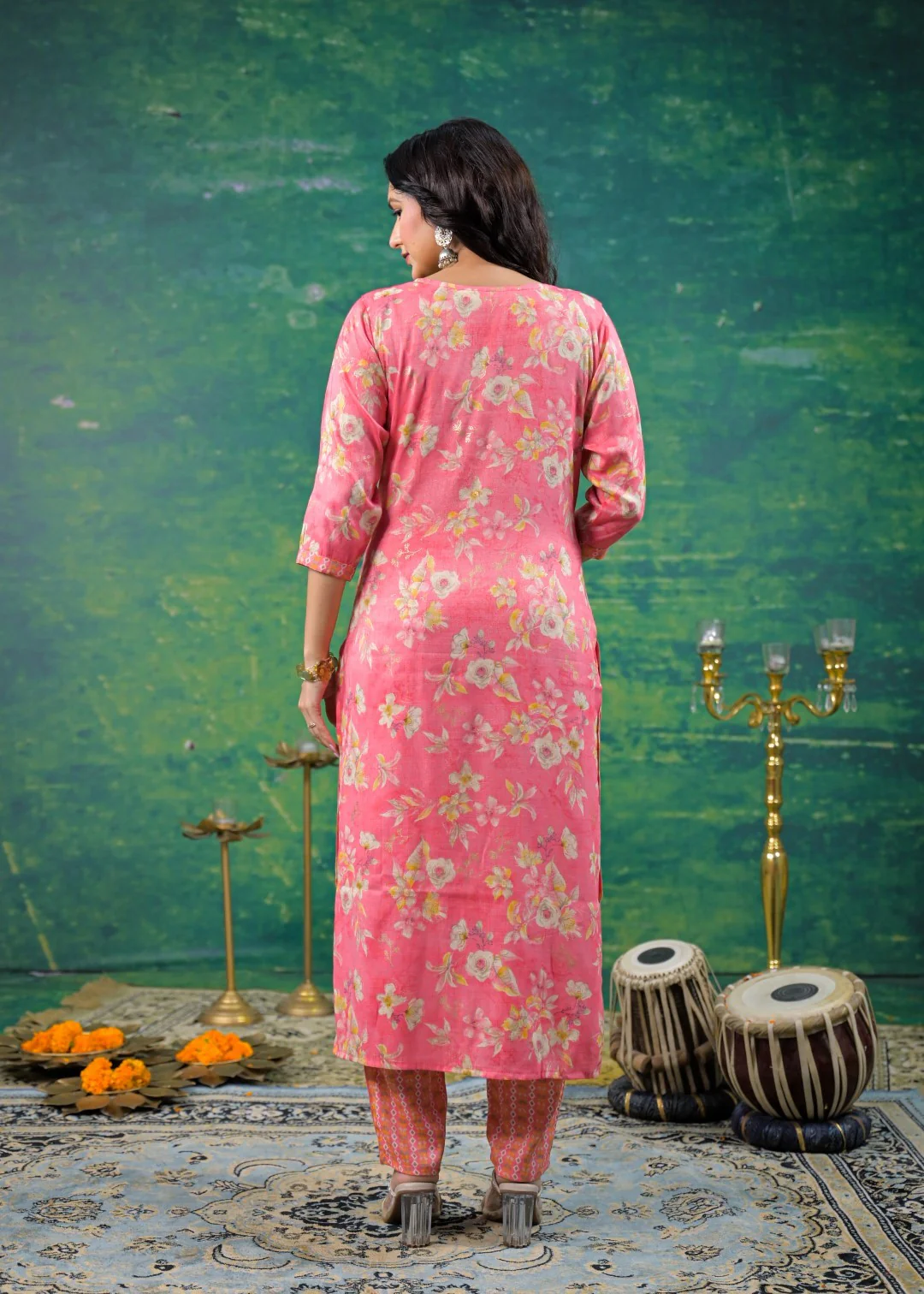 Shanti Floss Printed Work Suit Set - Image 3