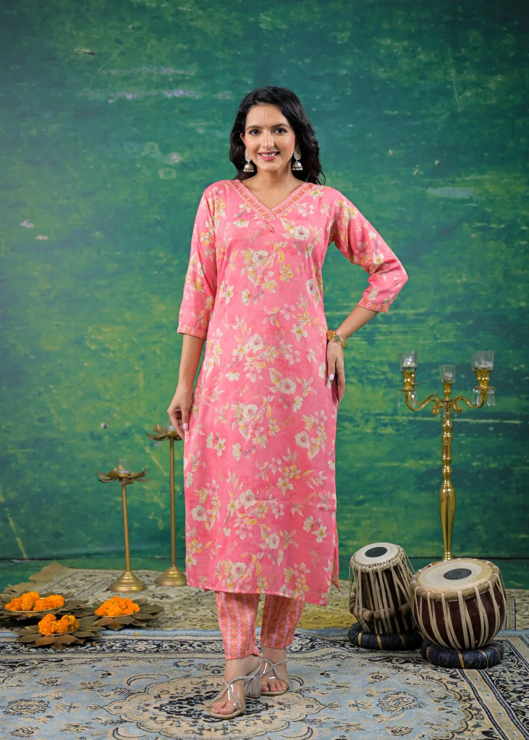 Shanti Floss Printed Work Suit Set - Image 4